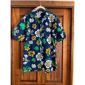 WES AND WILLY  NOTRE DAME BUTTON-DOWN SHIRT LARGE